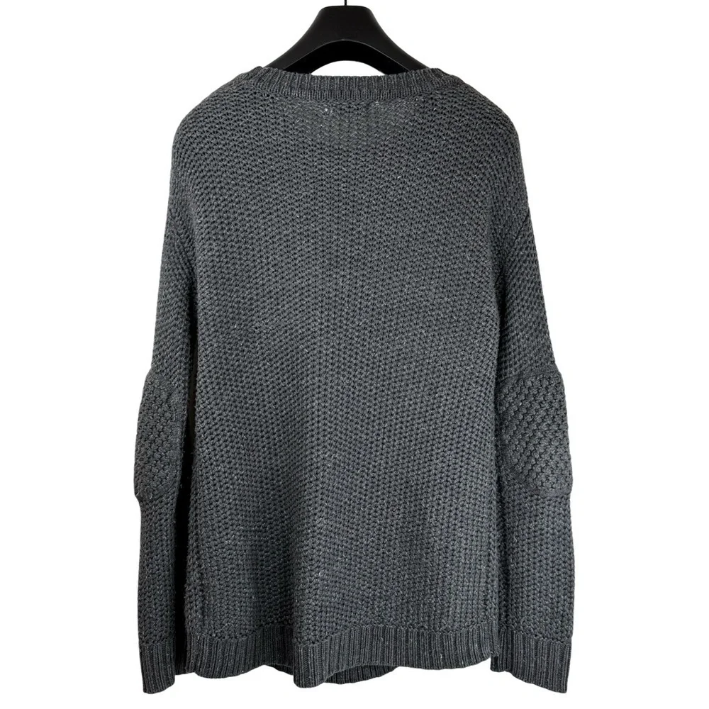 BDG URBAN OUTFITTERS Men's Grey Cable Knit Sweater with Knitted Elbow Pads S